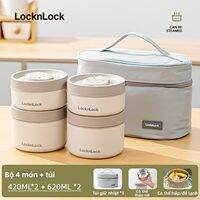 LocknLock | Hộp cơm giữ nhiệt inox có quai xách kín có nắp đậy