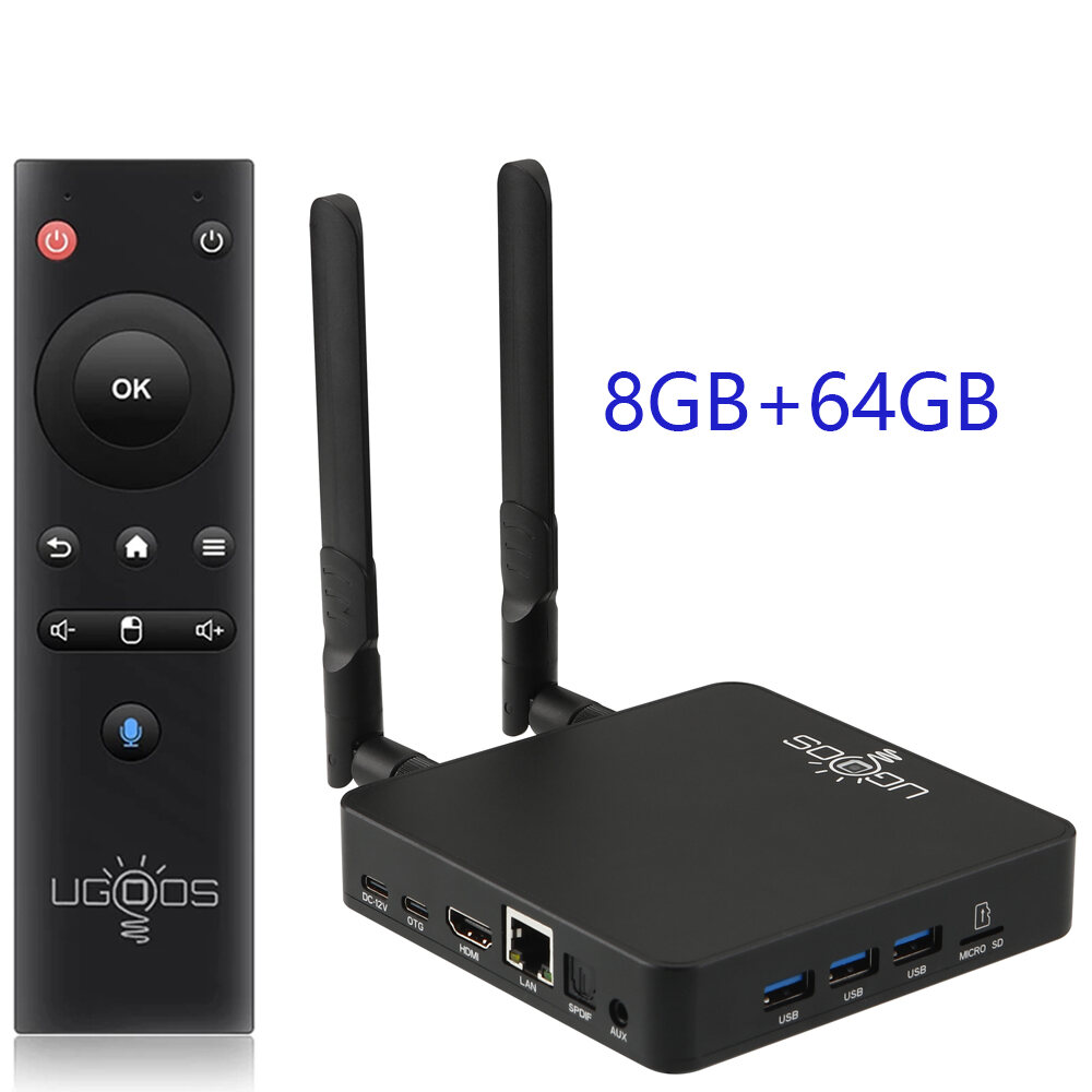 Hộp Giải Mã Truyền Hình UGOOS AM8 PRO Android 11 Amlogic S928X-J RAM 4GB/8GB ROM 32GB/64GB Ethernet 