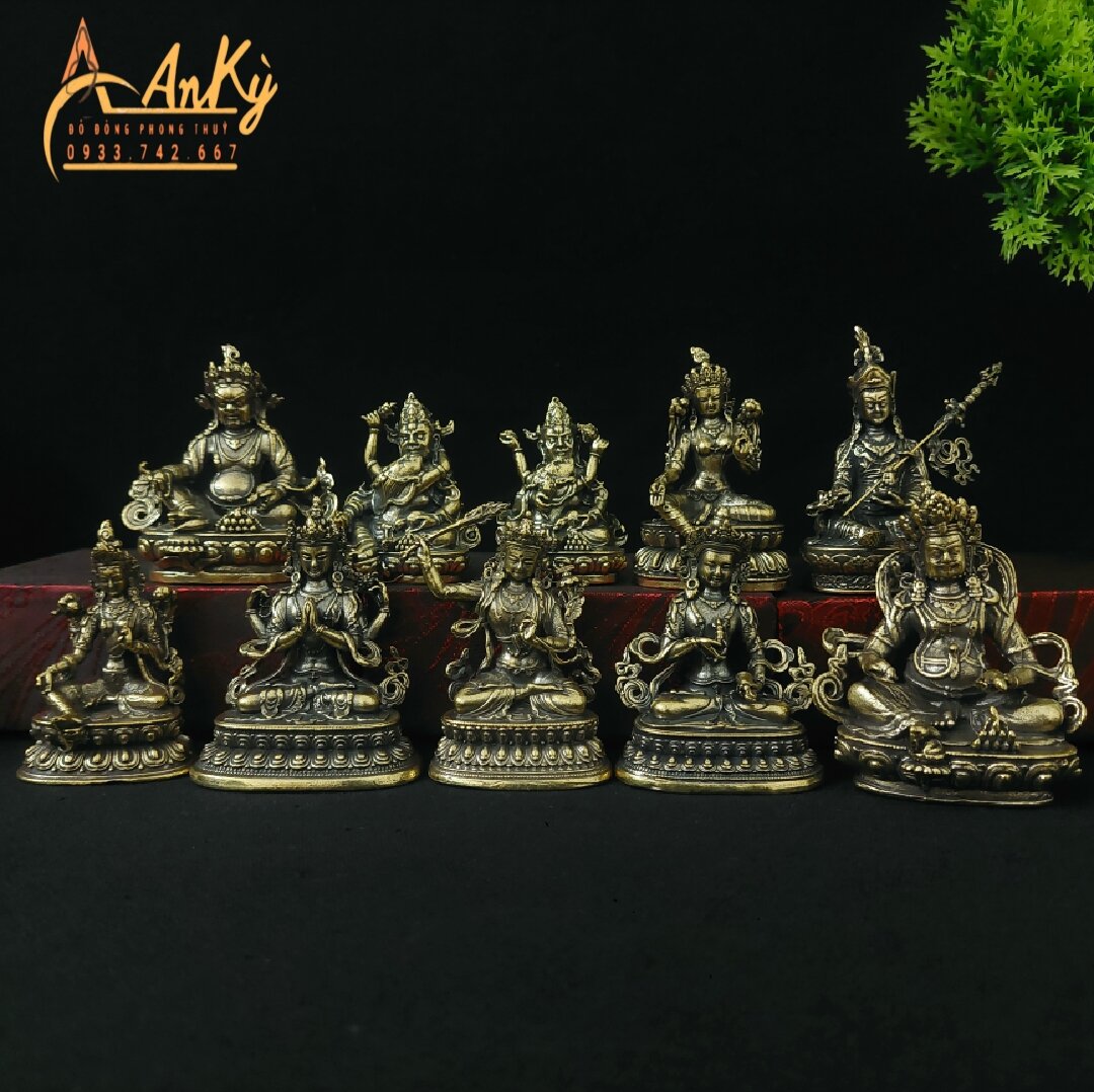 A416 - tượng đồng ngài tara xanh , liên hoa sanh , hoàng thần tài phong thuỷ an kỳ