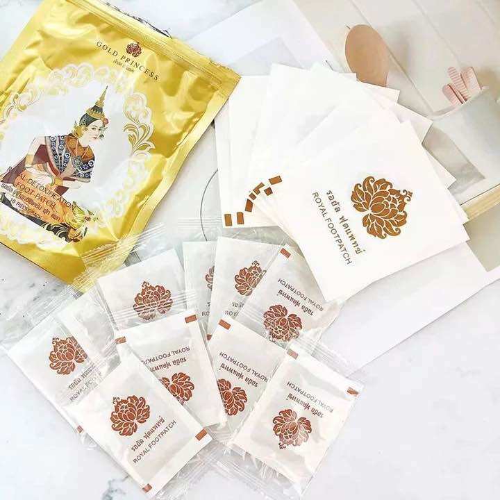 Bịch 10 Miếng Dán Thải Độc Chân Gold Princess Royal Thái Lan
