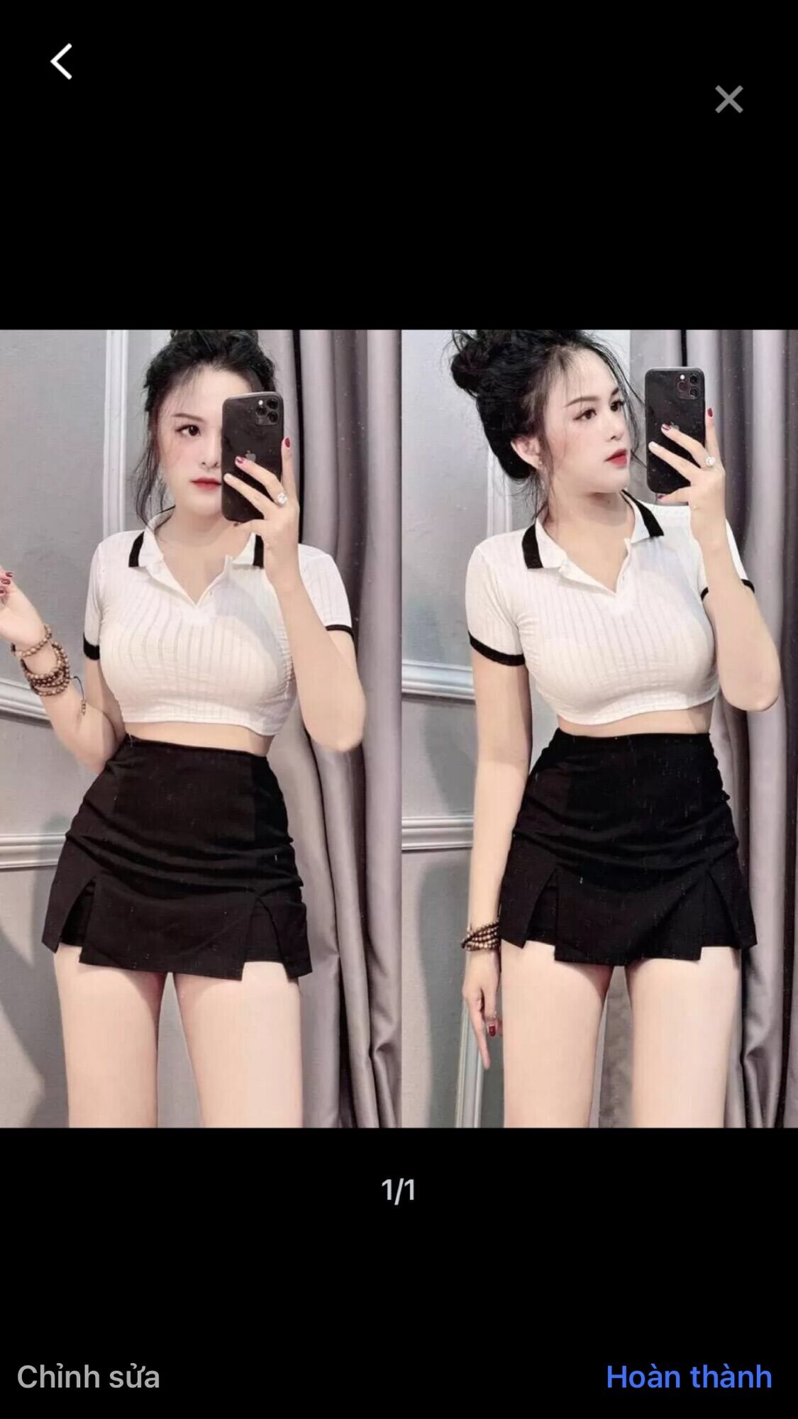 Quần giả váy áo len