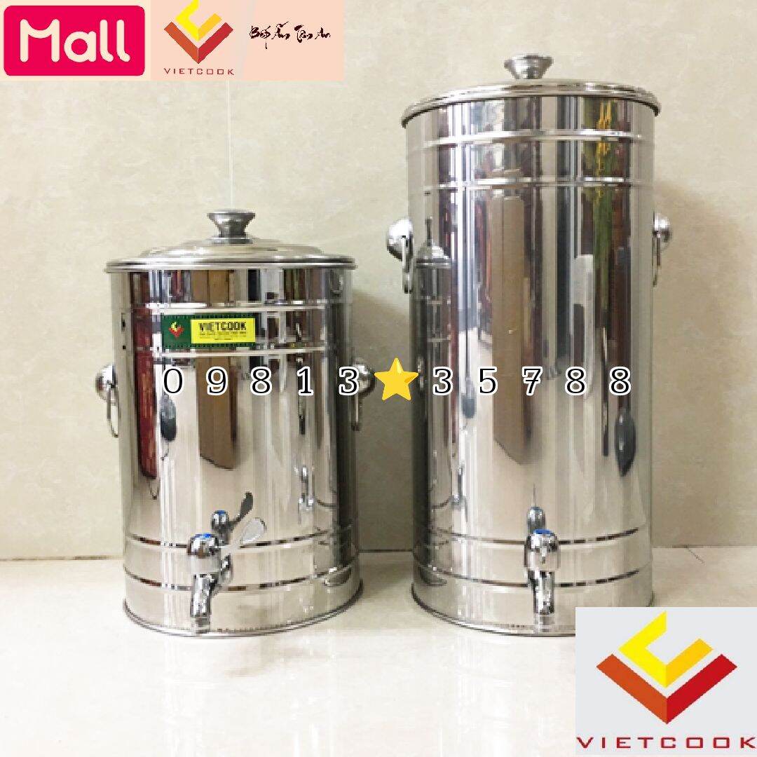 Bình đựng nước inox 10, 15, 20, 25 lít có vòi sus 304 vietcook