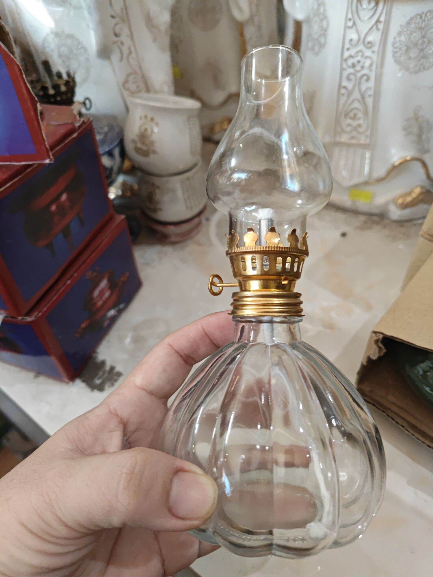 Bộ đèn dầu thủy tinh 2 cái