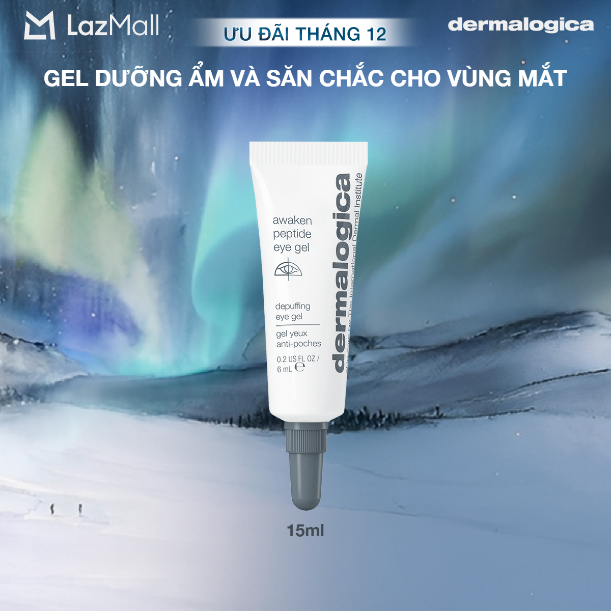 Gel dưỡng mắt Dermalogica Awaken peptide eye gel giúp cấp ẩm săn chắc và làm mượt 15 ml
