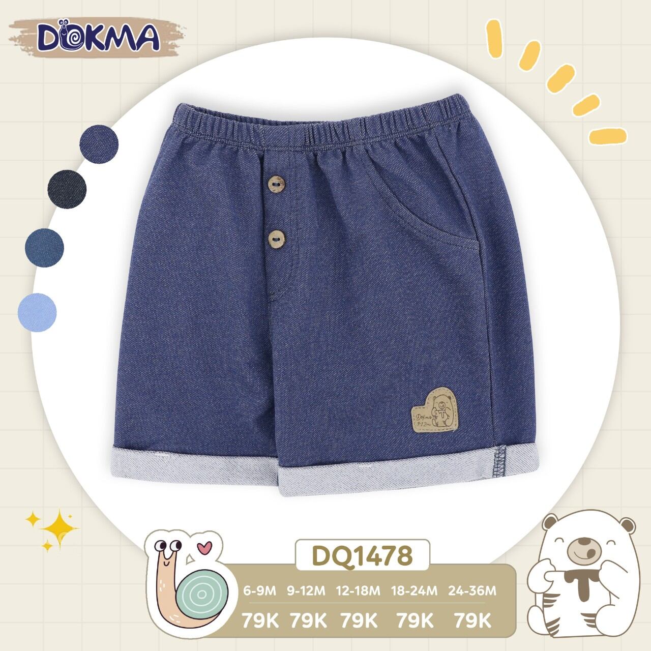 Quần đùi giả bò Dokma bé trai 9-36M