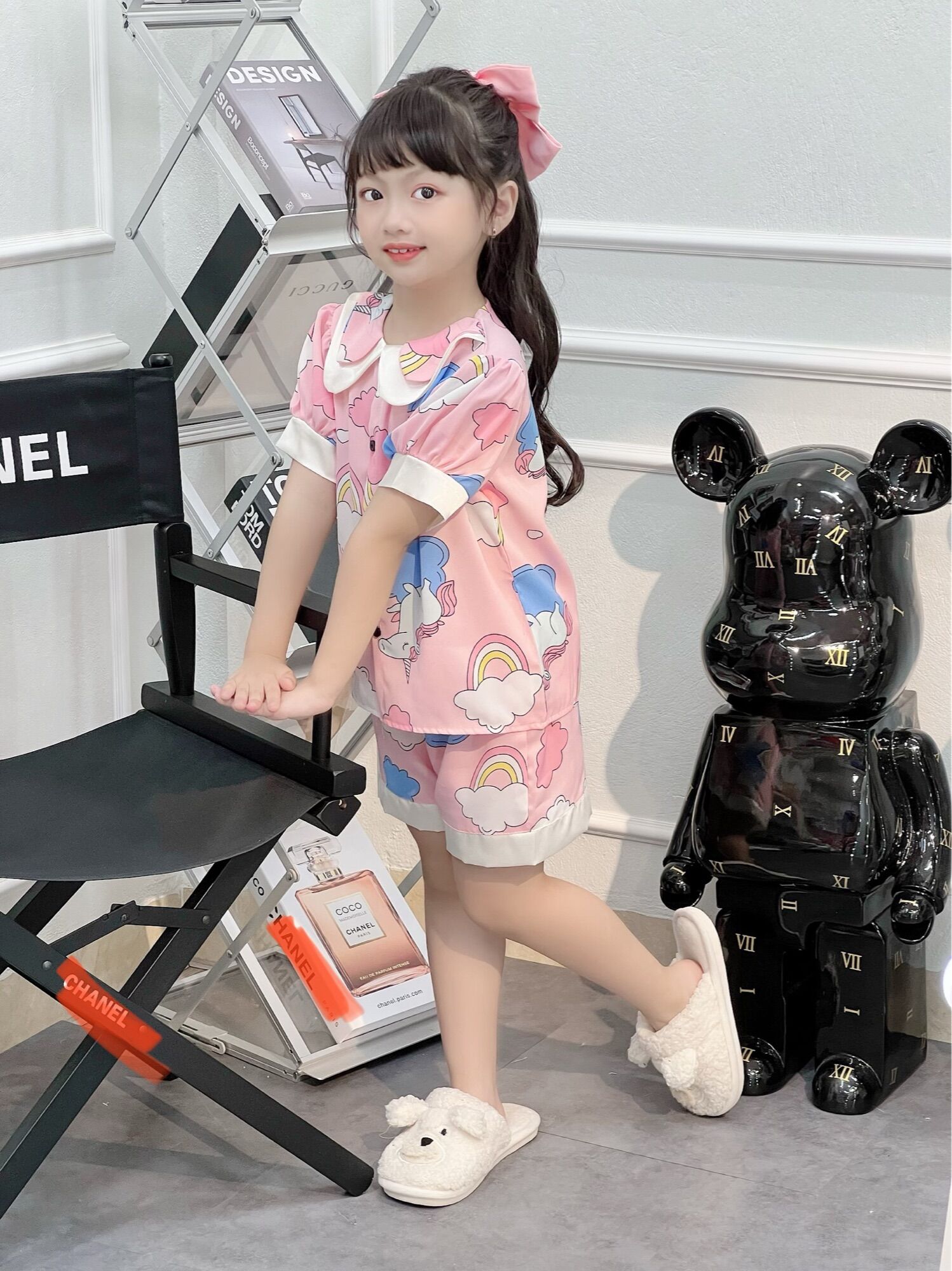 Bộ ngủ pijama cho bé chất lụa mango Size từ 15-36kg