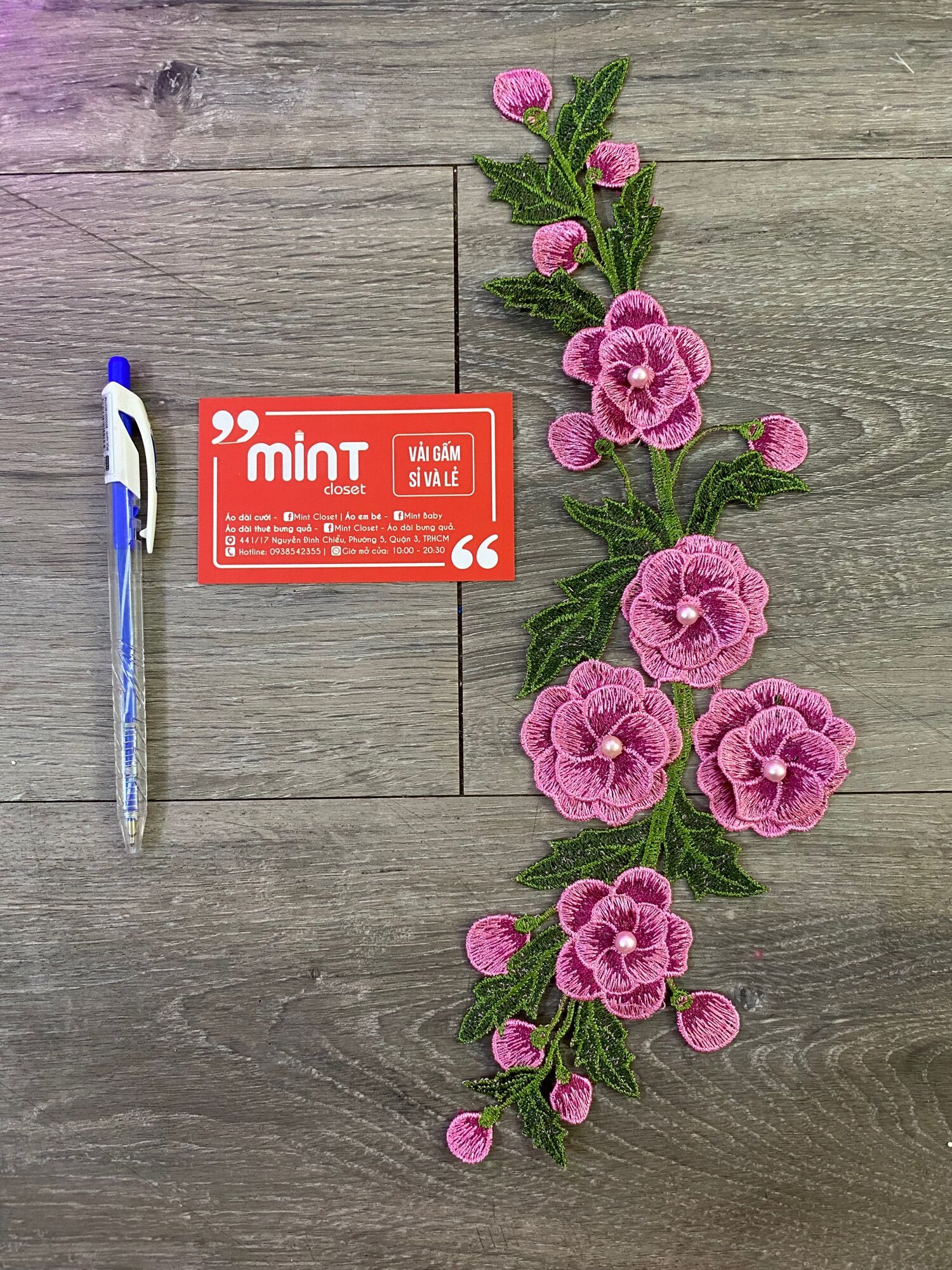 Bông chỉ đính kết áo dài, đầm, váy