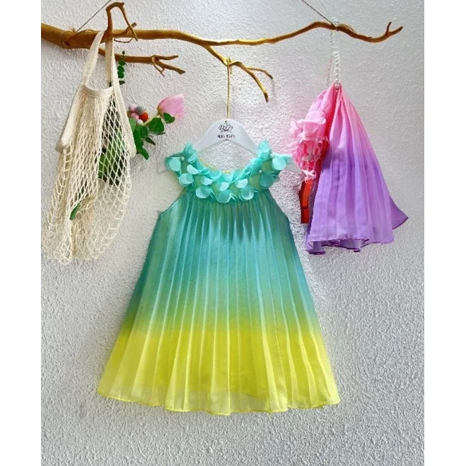Đầm xếp ly cao cấp cho bé size 9kg-15kg