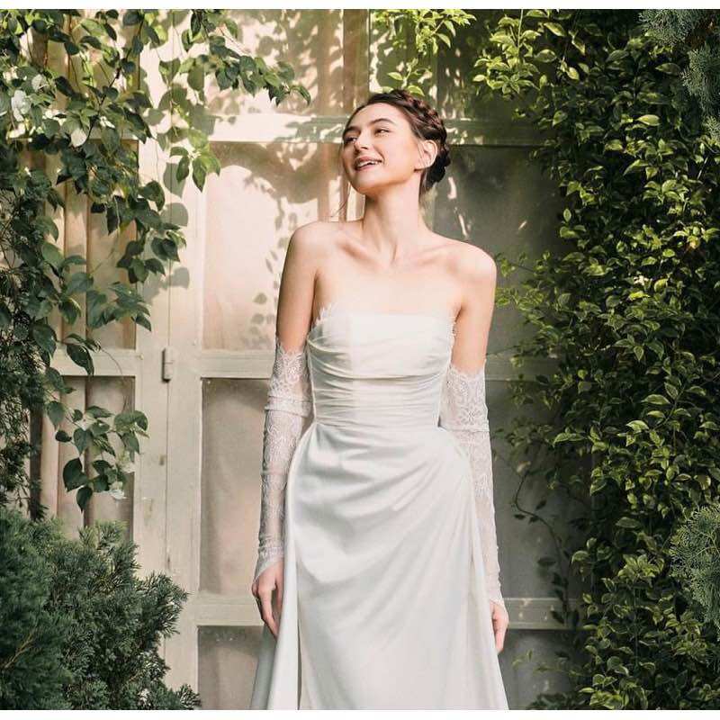 Găng tay ren cô dâu bao tay xỏ ngón 70cm