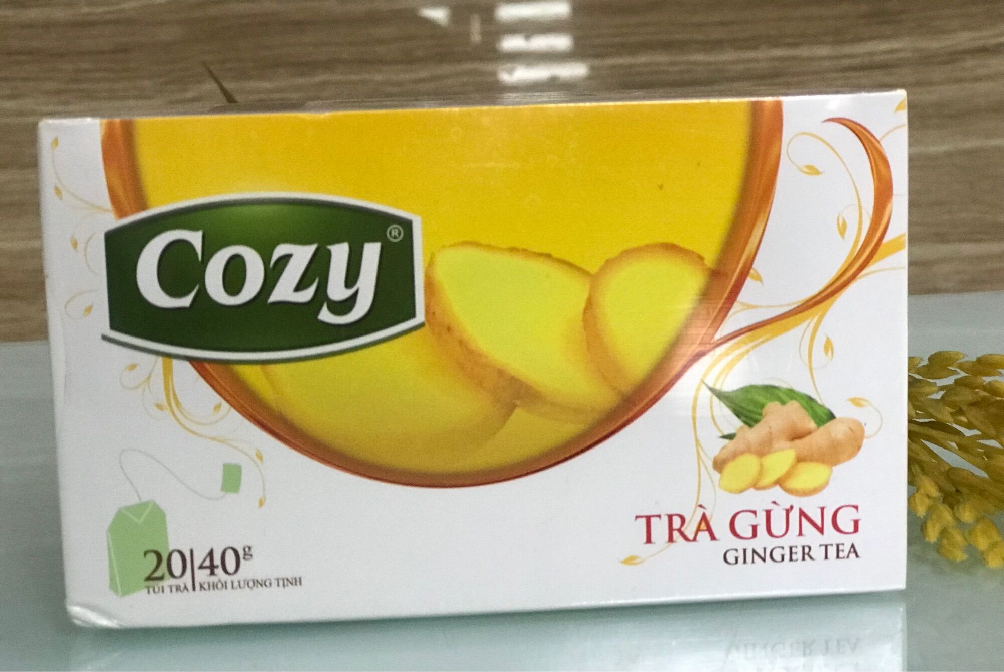 Trà gừng túi lọc cozy hộp 40g /20gói /gói 2g