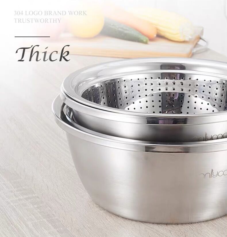 [HCM]Bộ thau rổ Inox SU304 - Onlycook TR62