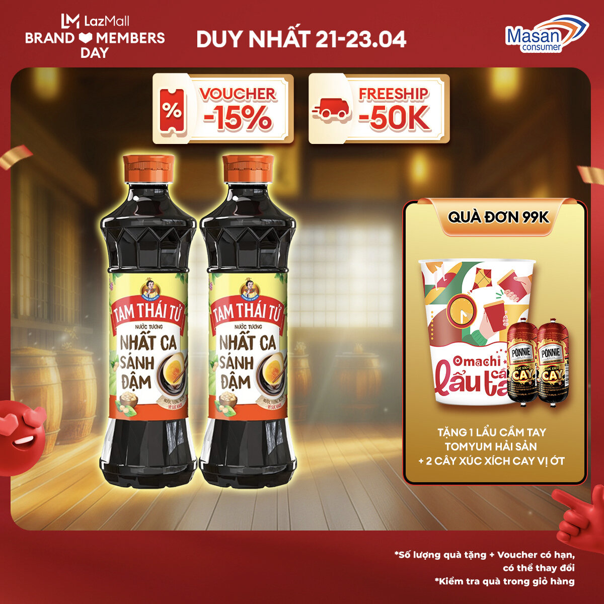 [15-17.4 Voucher 18% CHO ĐƠN TỪ 199k]Combo 2 Nước Tương Tam Thái Tử Nhất Ca Sánh Đậm 500Ml
