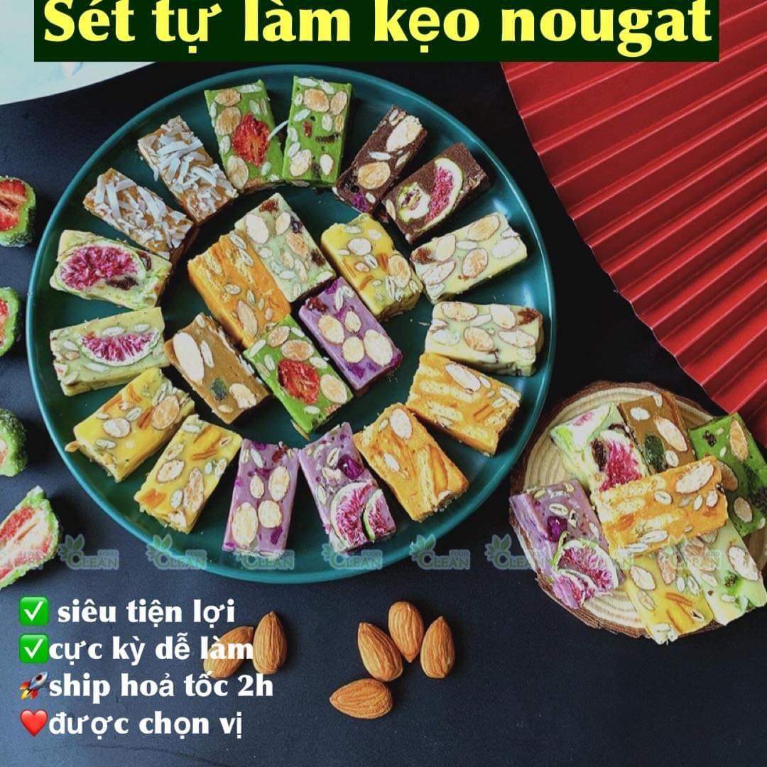 Sét nguyên liệu tự làm kẹo NOUGAT ( kẹo hạnh phúc )