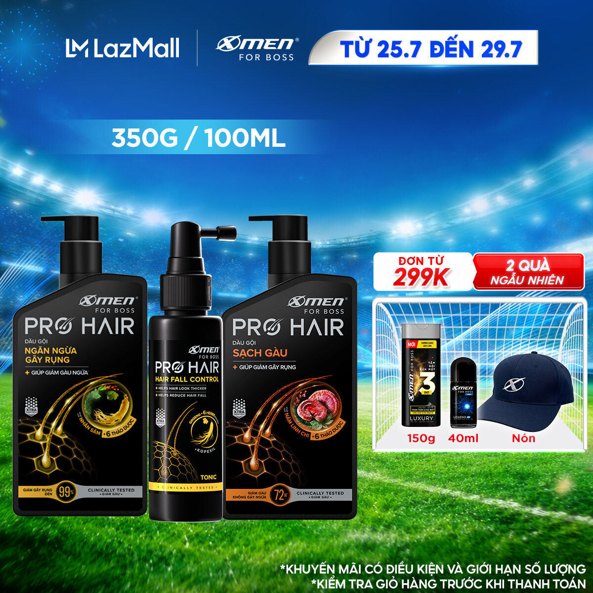 [MỚI][COMBO MUA 1 TẶNG 1] Dầu gội thảo dược Xmen for Boss Pro Hair Ngăn gãy rụng tóc/Sạch Gàu 350g + Tặng Lăn Legend 40ml - Chiết xuất thảo dược