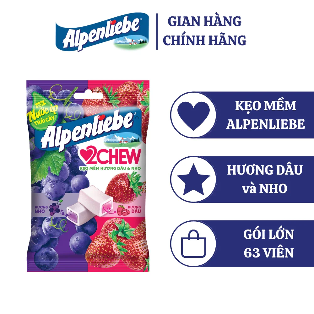 kẹo mềm Alpenliebe 2Chew gói lớn