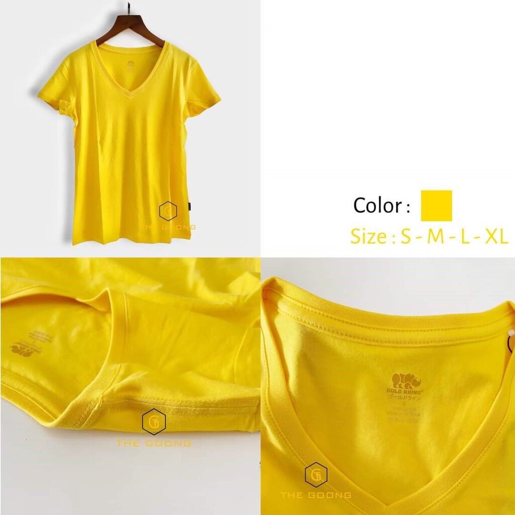 Combo 2 áo thun nữ cổ tim Gold Rhino