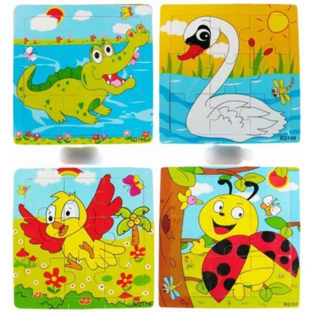 Combo 10 tranh ghép hình gỗ 9 mảnh cho bé