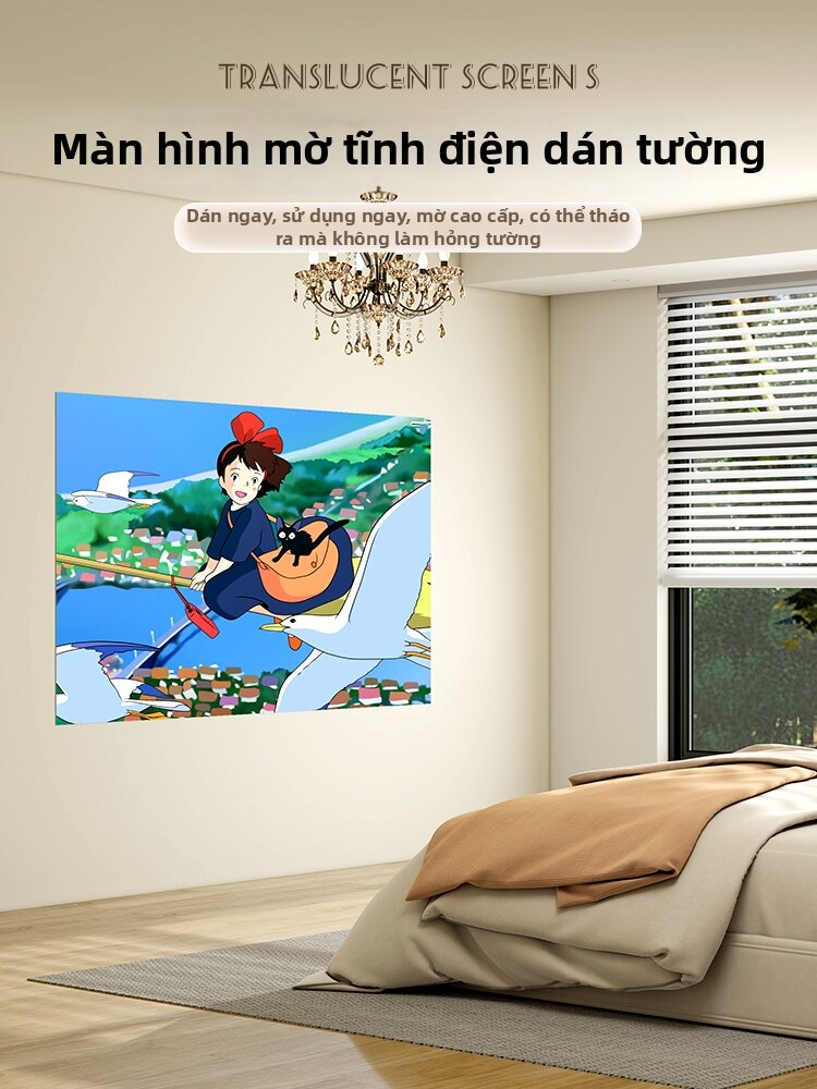 YIMING | Màn Hình Chiếu Phim Tại Nhà Dễ Lắp Đặt, Bề Mặt Mờ, Keo Tĩnh Điện, Bền