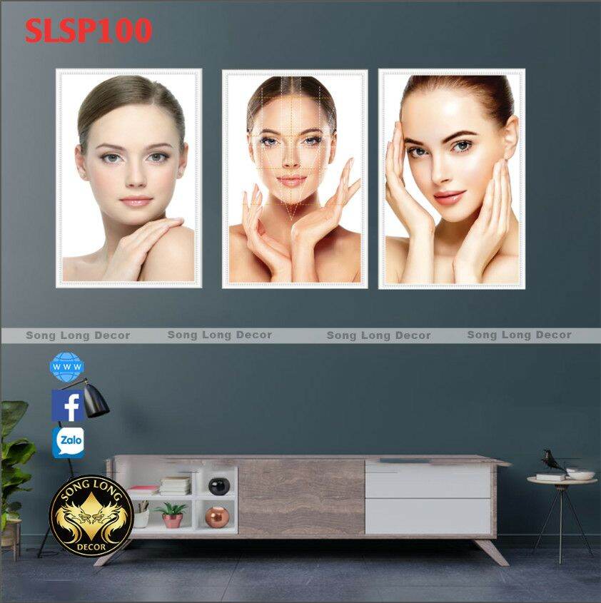 Tranh dán tường 3d spa da đẹp slsp100 không khung - tranh spa thẩm mỹ viện mặt đẹp