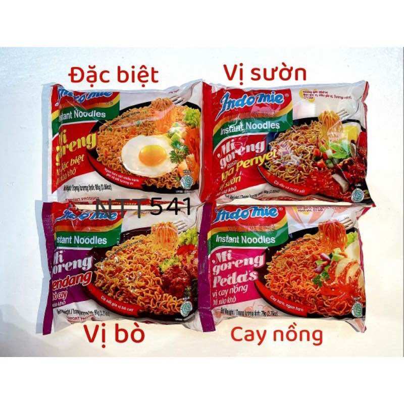 Combo 10 gói Mì xào khô Indomie Goreng l 3vị