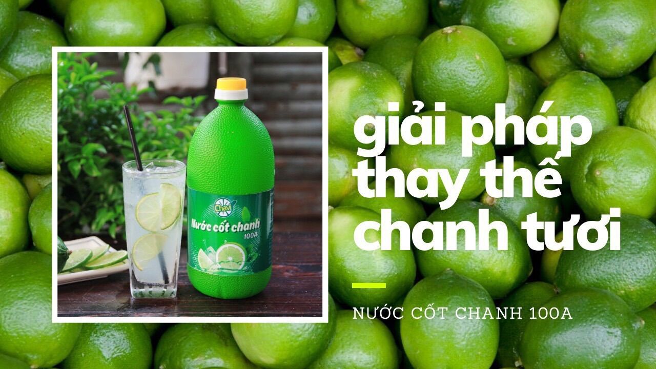 (Chính Hãng) Nước Cốt Chanh Chavi - Chai 1Lít Dùng Cho Pha Chế, Nấu Ăn
