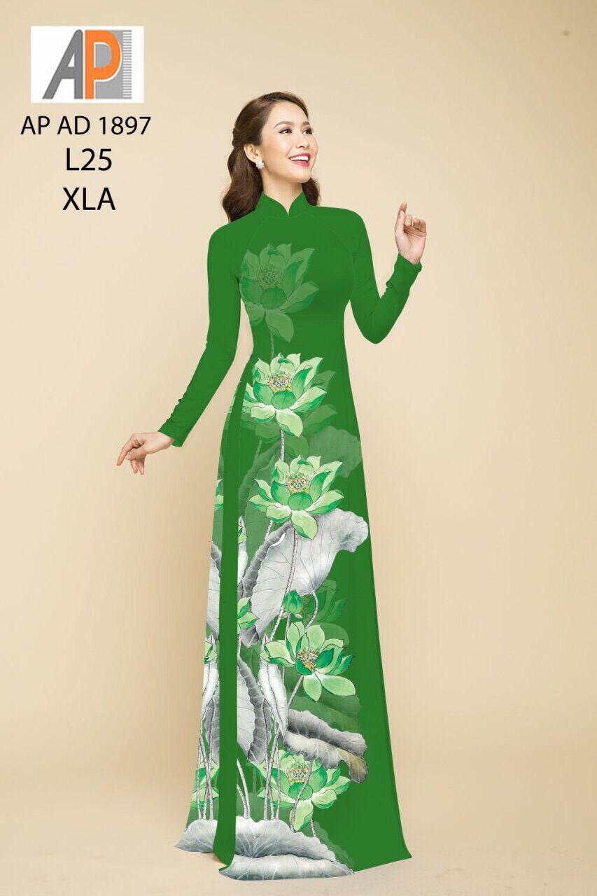 Vải áo dài in hoa sen