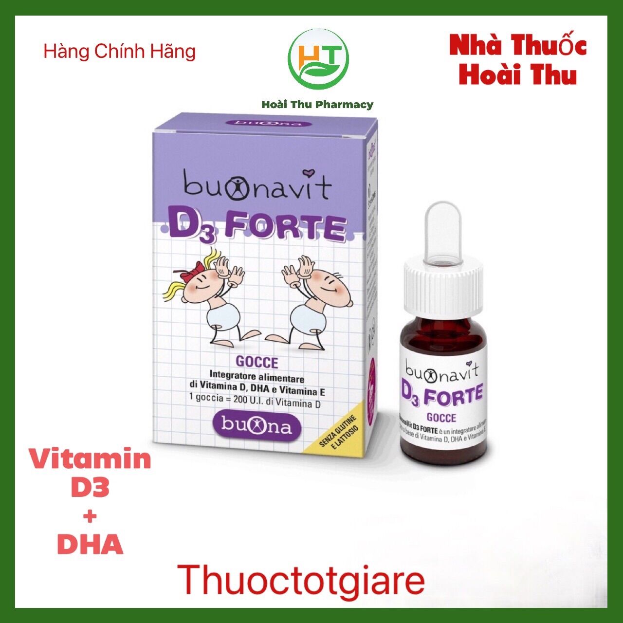 Buonavit D3 Forte - Vitamin D3,DHA,Acid béo hỗ trợ phát triển xương và trí não của trẻ