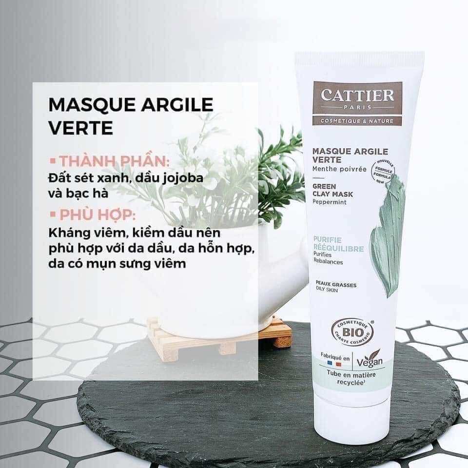 Mặt nạ đất sét Cattier đen, xanh, hồng, tím 100ml