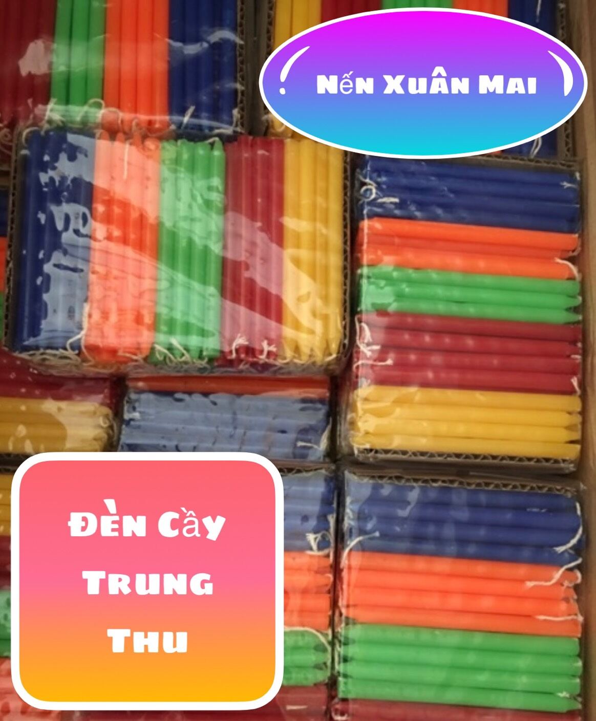 (Túi 145 cây)Đèn cầy thắp lồng đèn Trung Thu nhiều màu/Nến nhỏ cúng sao 200-500 gram