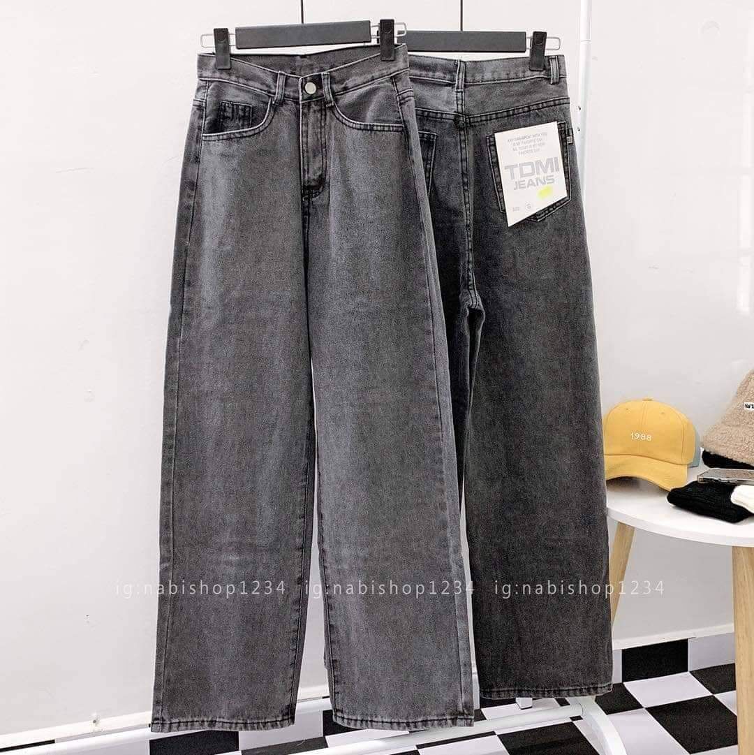 Quần jean xuông basic cạp cao siêu đẹp