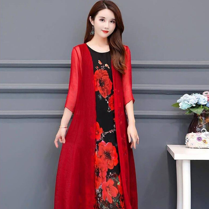 Áo Chống Nắng Voan Áo Khoác Choàng Vai Kiểu Mỏng Siêu Tiên Nữ Mùa Hè Tay Lỡ Mẫu Dài Vừa Cho Nữ Áo Cardigan Phối Ngoài Dễ Phối