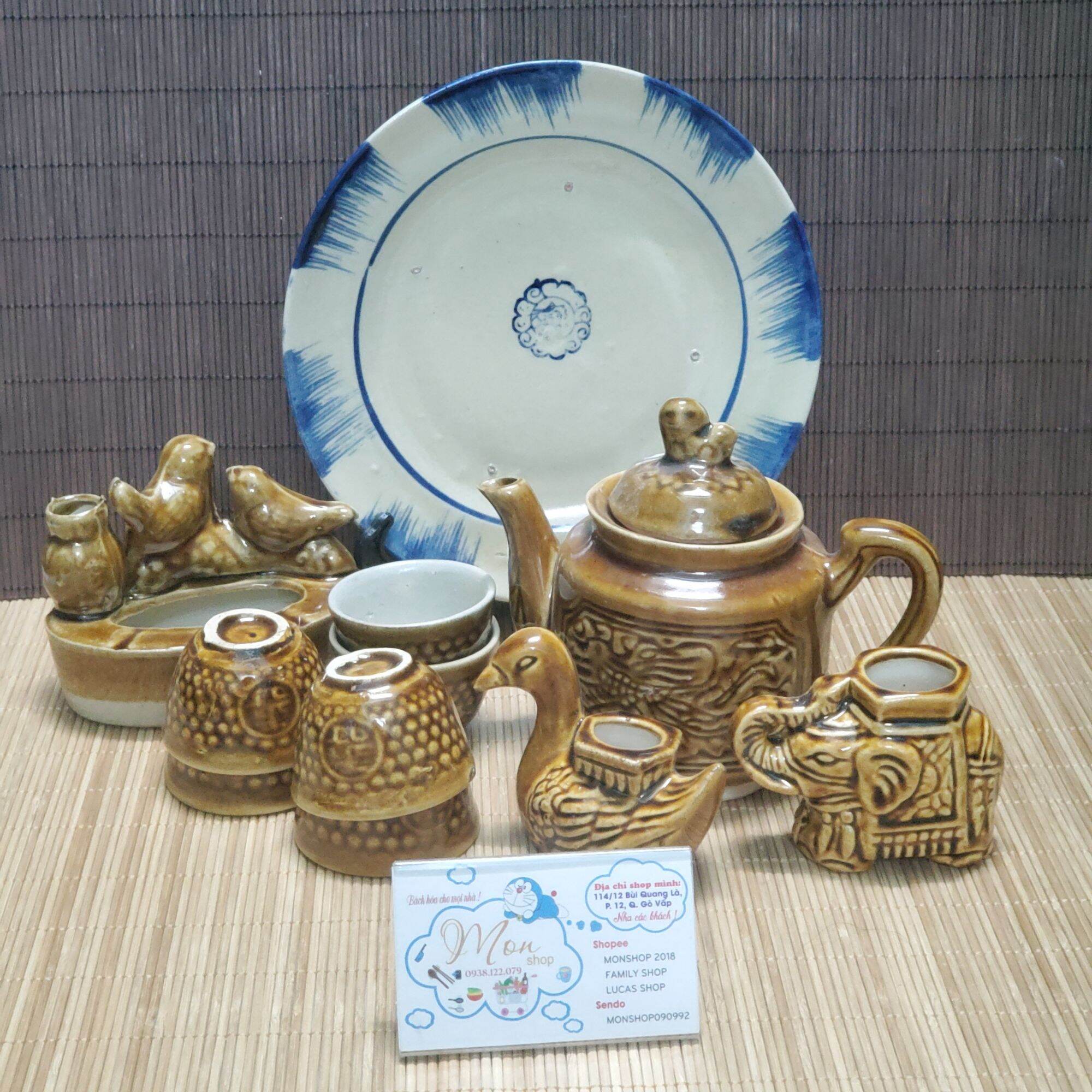 [GỐM THÔ]COMBO UỐNG TRÀ XƯA THỦ CÔNG