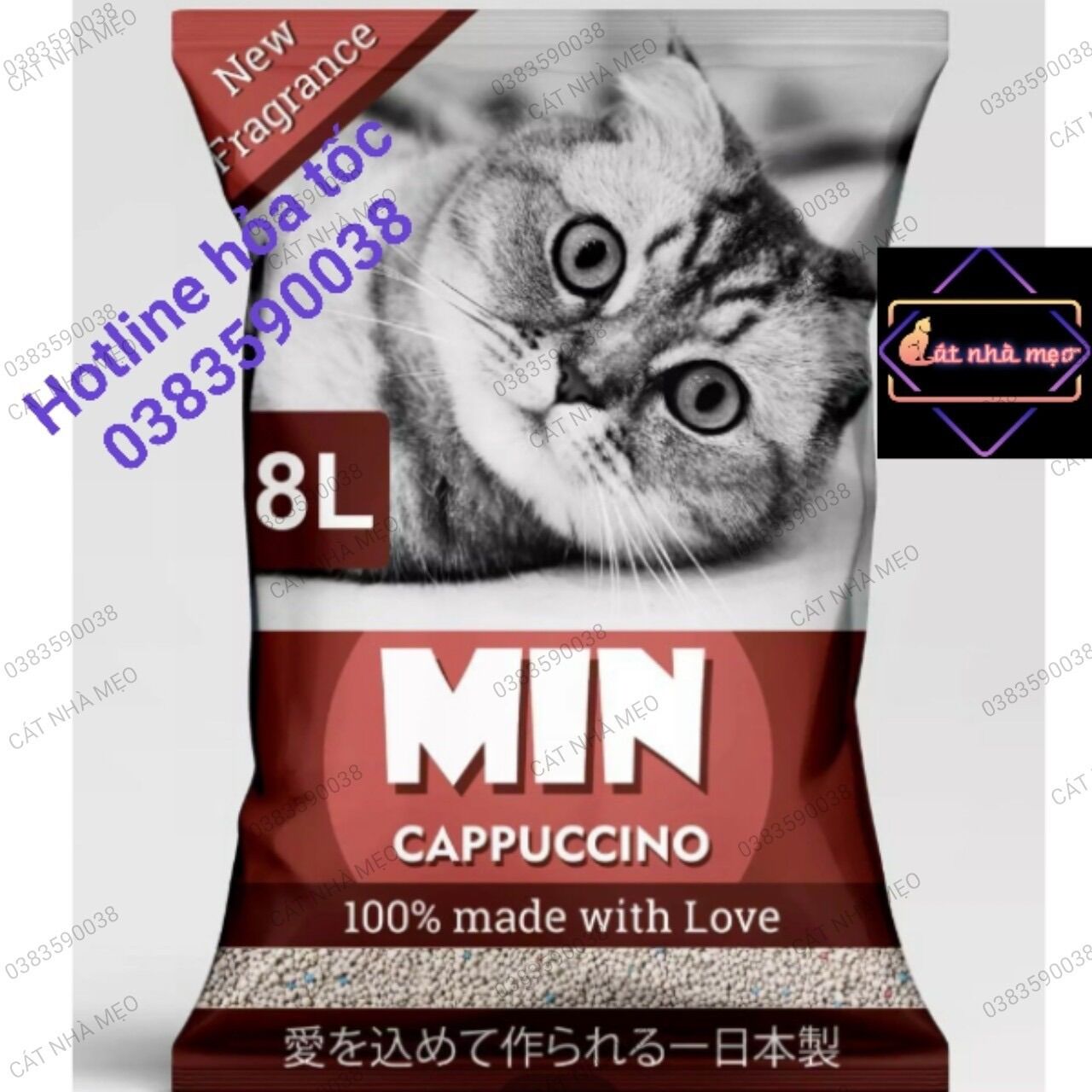 Cát vệ sinh cho mèo cát min bao lẻ 8l / tải lớn 7 bao - cát nhà mẹo