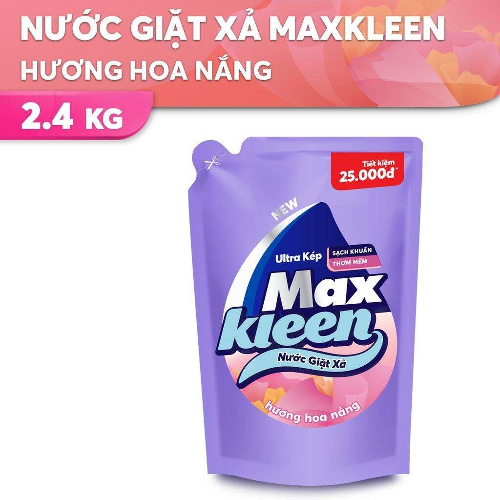 Nước giặt xả Maxkleen 2in1 túi 2kg4