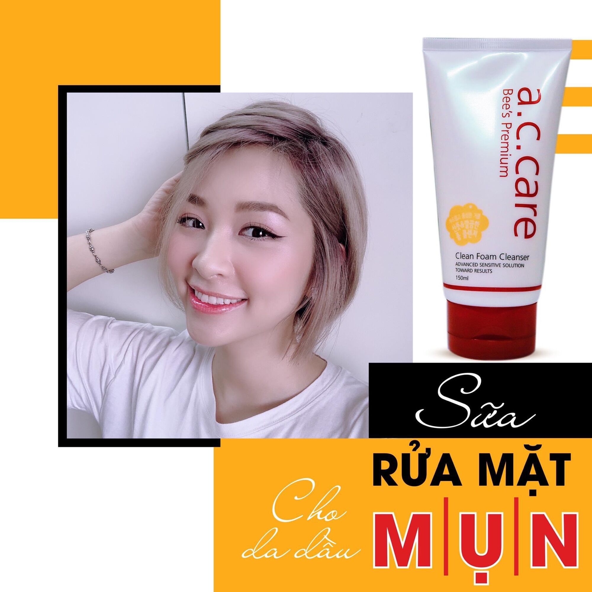 Sữa rửa mặt accare ngăn ngừa mụn từ nọc ong