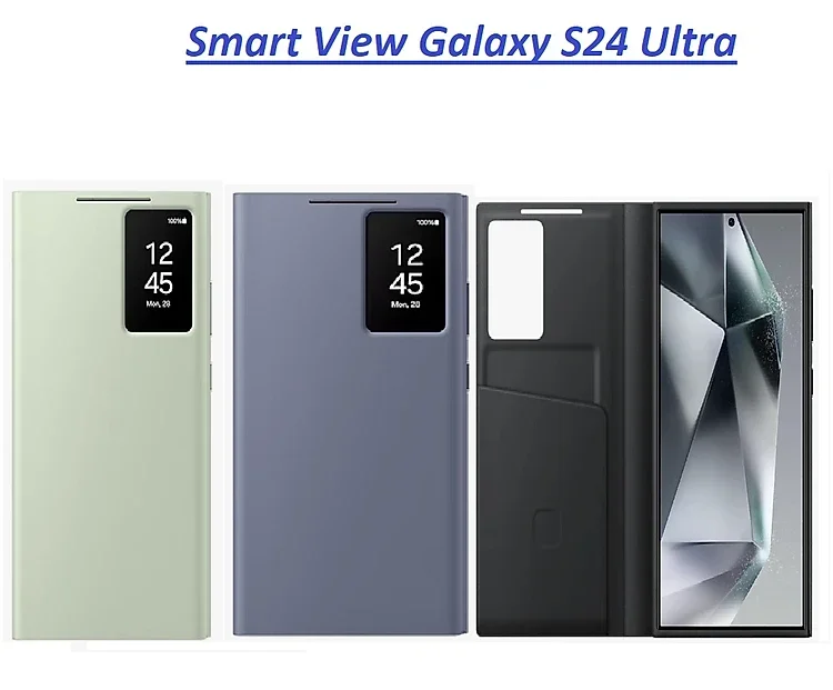S24Ultra Samsung Galaxy S24 Ultra Smart View Wallet Case (Clear View) - Genuine Product