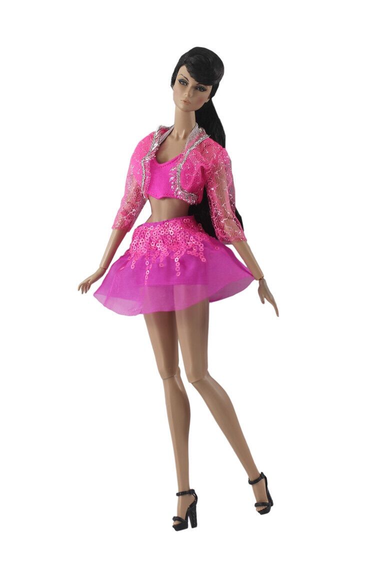 Quần áo búp bê 30cm - đầm hồng