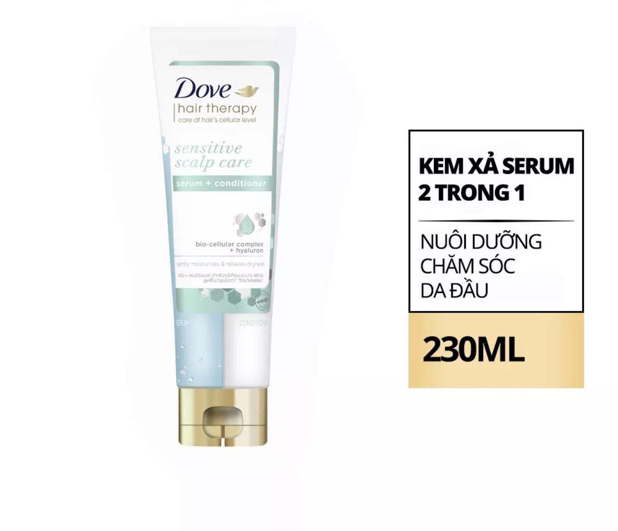 Kem xả serum 2 trong 1 Dove nuôi dưỡng chân tóc 230ml