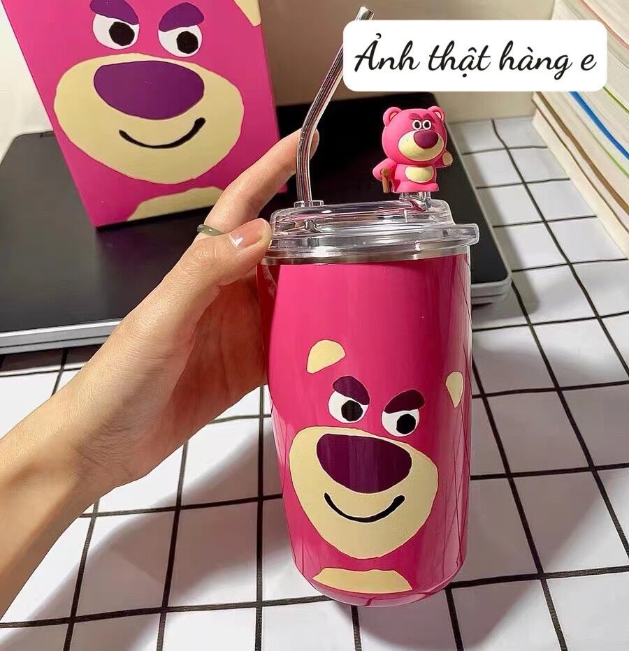 Ly giữ nhiệt gấu dâu losto