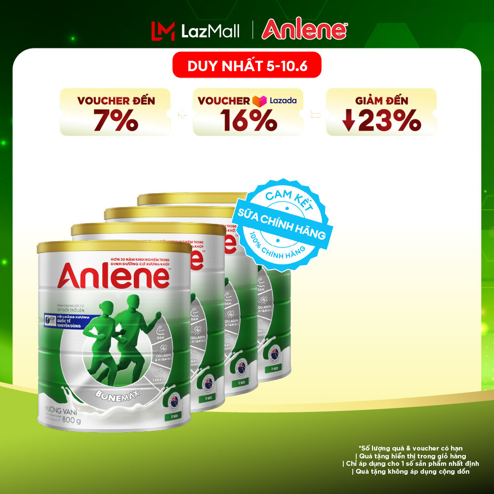 [Voucher giảm đến 26%]Combo 4 Sữa Bột Anlene Hương Vani 800G
