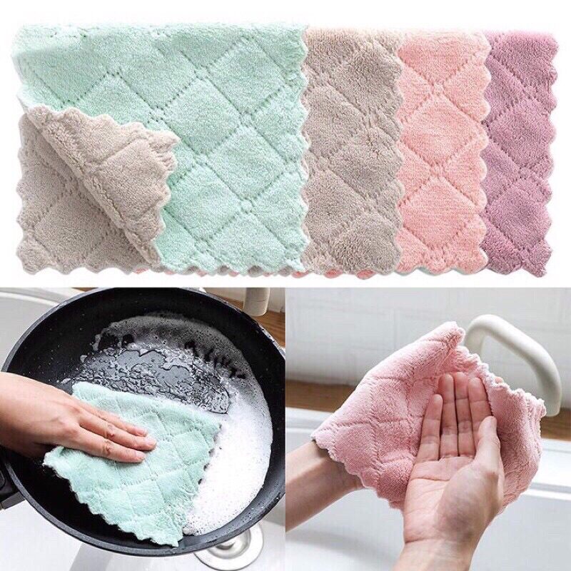 Set 5 khăn lau bếp đa năng 2 mặt siêu thấm hút