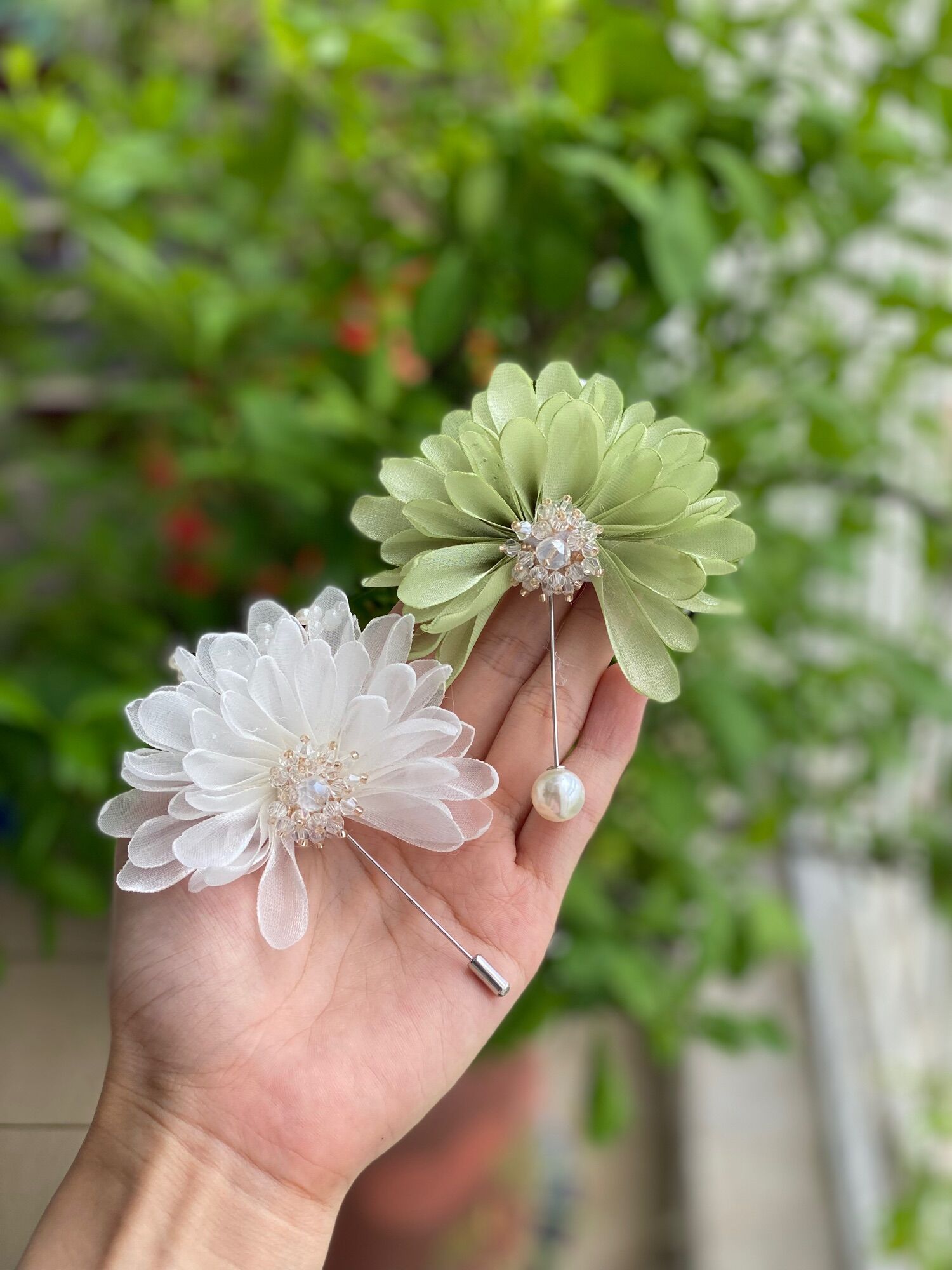Hoa cài áo, hoa cài áo handmade chất liệu voan