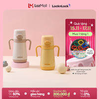 Bình nhựa, Bình giữ nhiệt LocknLock Little luv one touch kèm ống hút HAP916 dung tích 400ml  / LHC916 dung tích 300ml