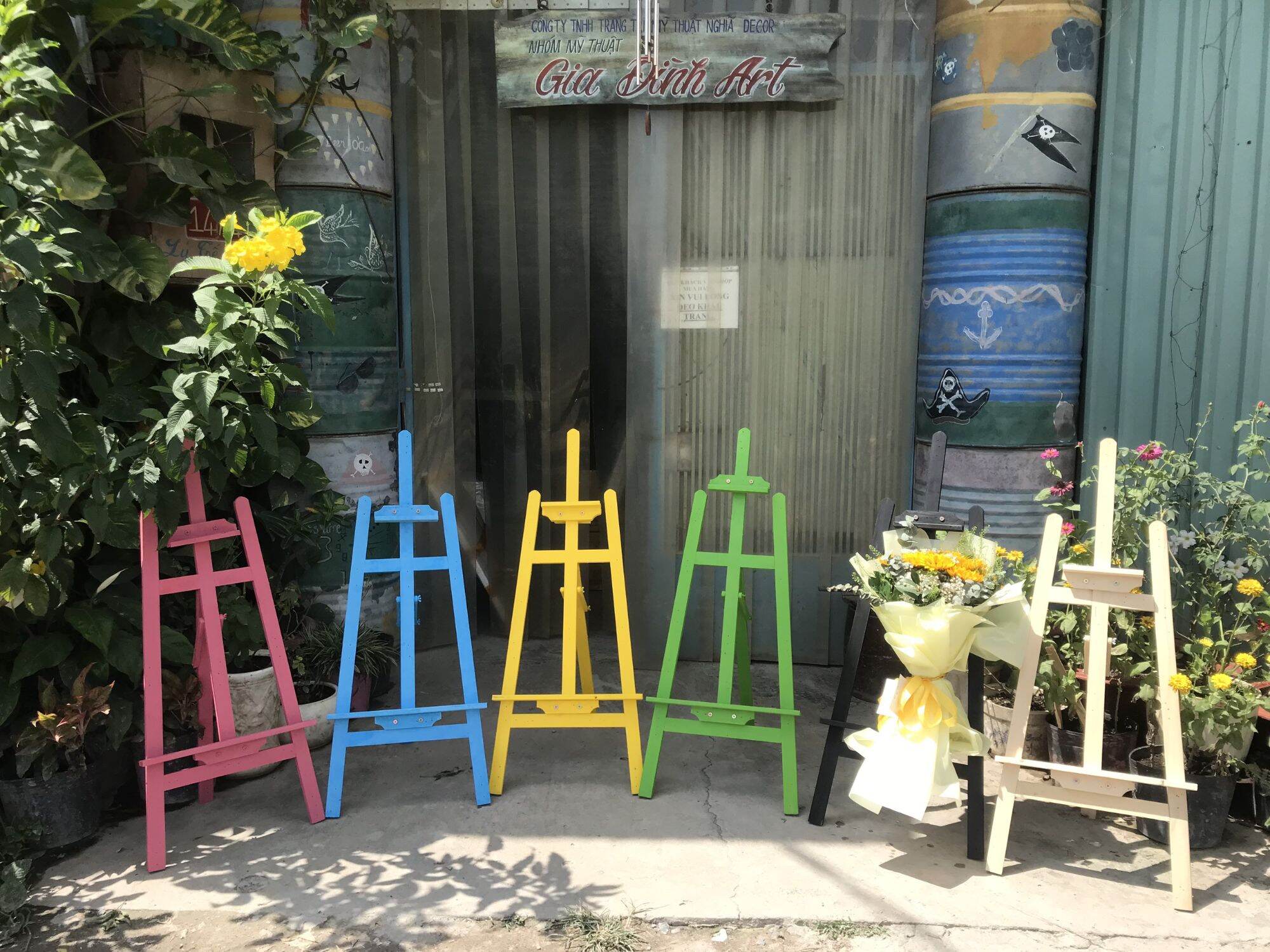[HCM]Giá vẽ gỗ 150cm Giá đỡ gỗ đa nănggiá trưnggiá đỡ tranh bày nhiều màu hồngxanh...