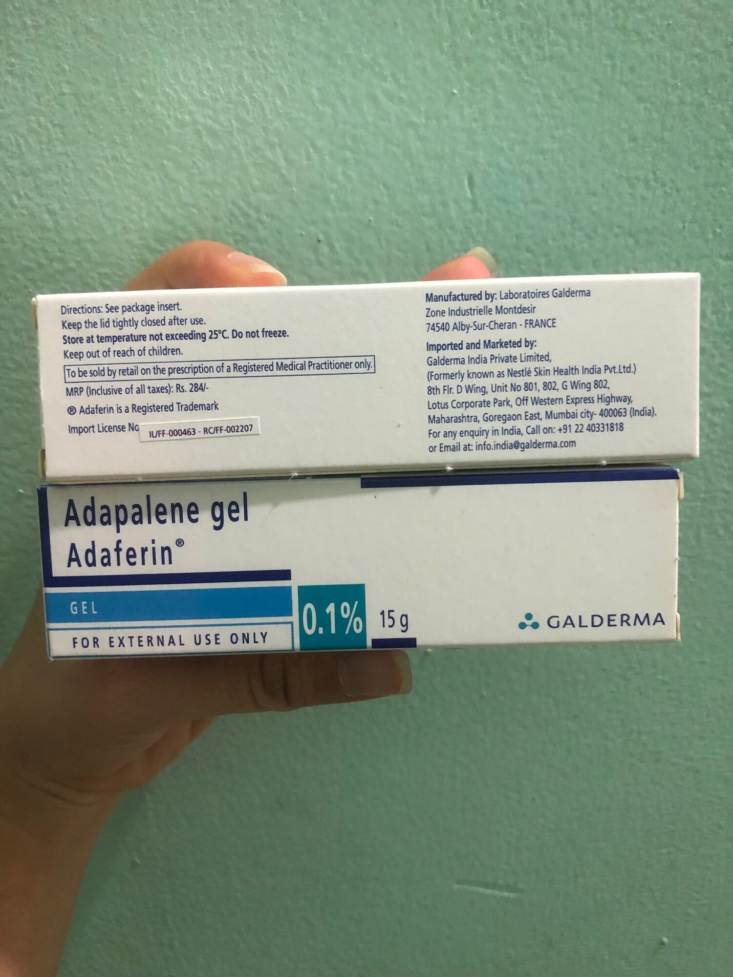 Adaferin Adapalene Gel 0.1% 15g