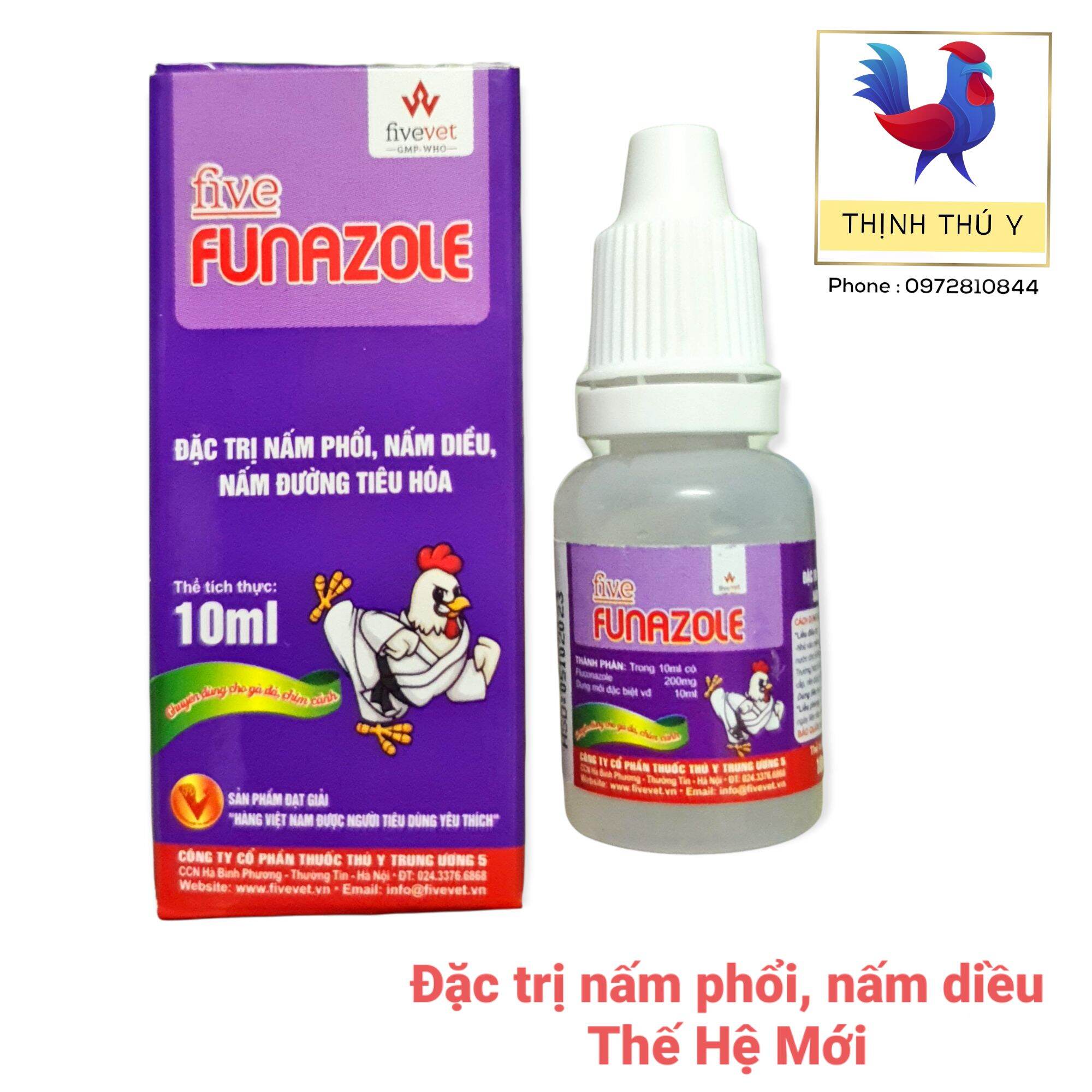 FUNAZOLE (10ml) - Dung dịch uống đặc trị nấm phổi, nấm diều, nấm miệng thế hệ mới cho gà đá