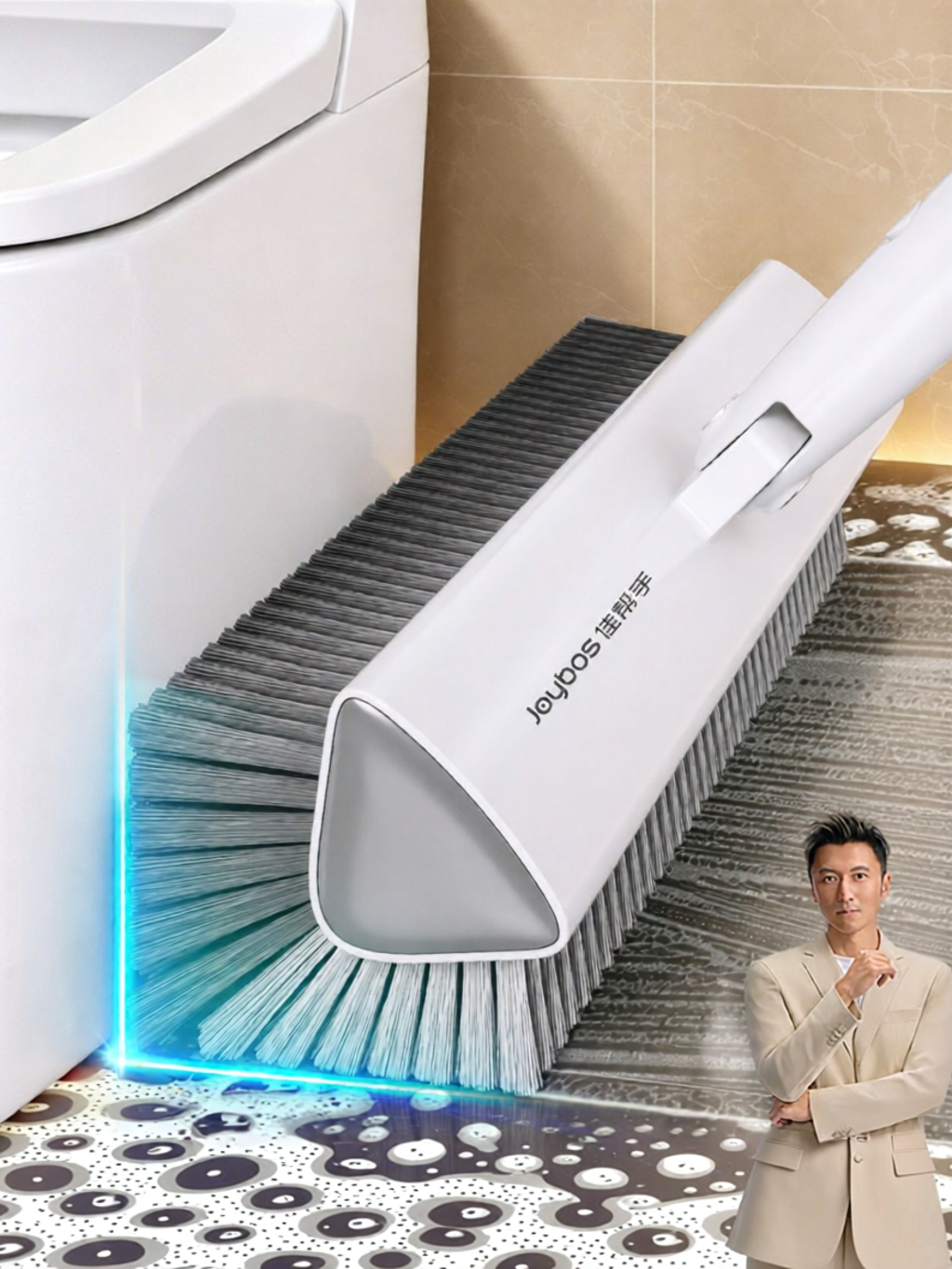 Joybos | Cọ Vệ Sinh Sàn Nhà tắm Tay Dài Làm Sạch Khe