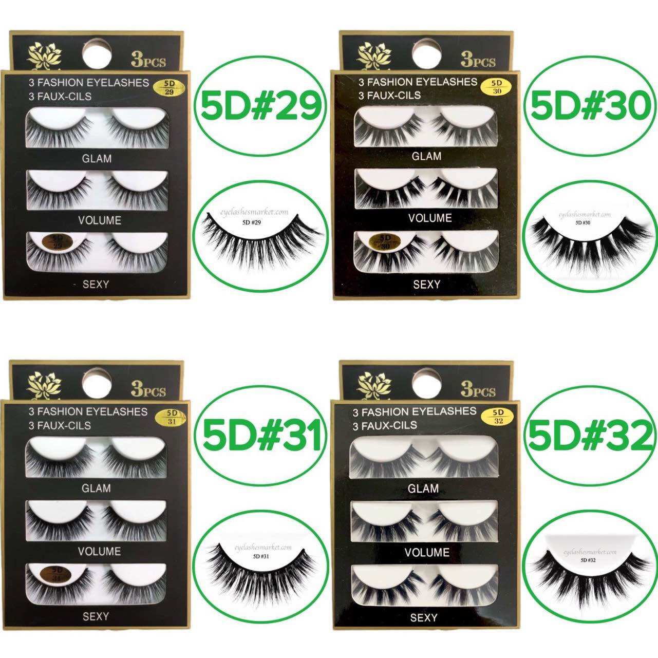 Mi chồn, Lông mi giả chồn 3D, 5D (từ #17 đến #33)