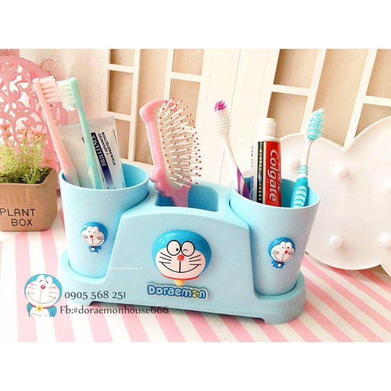Cắm bàn chải doraemon kèm ly