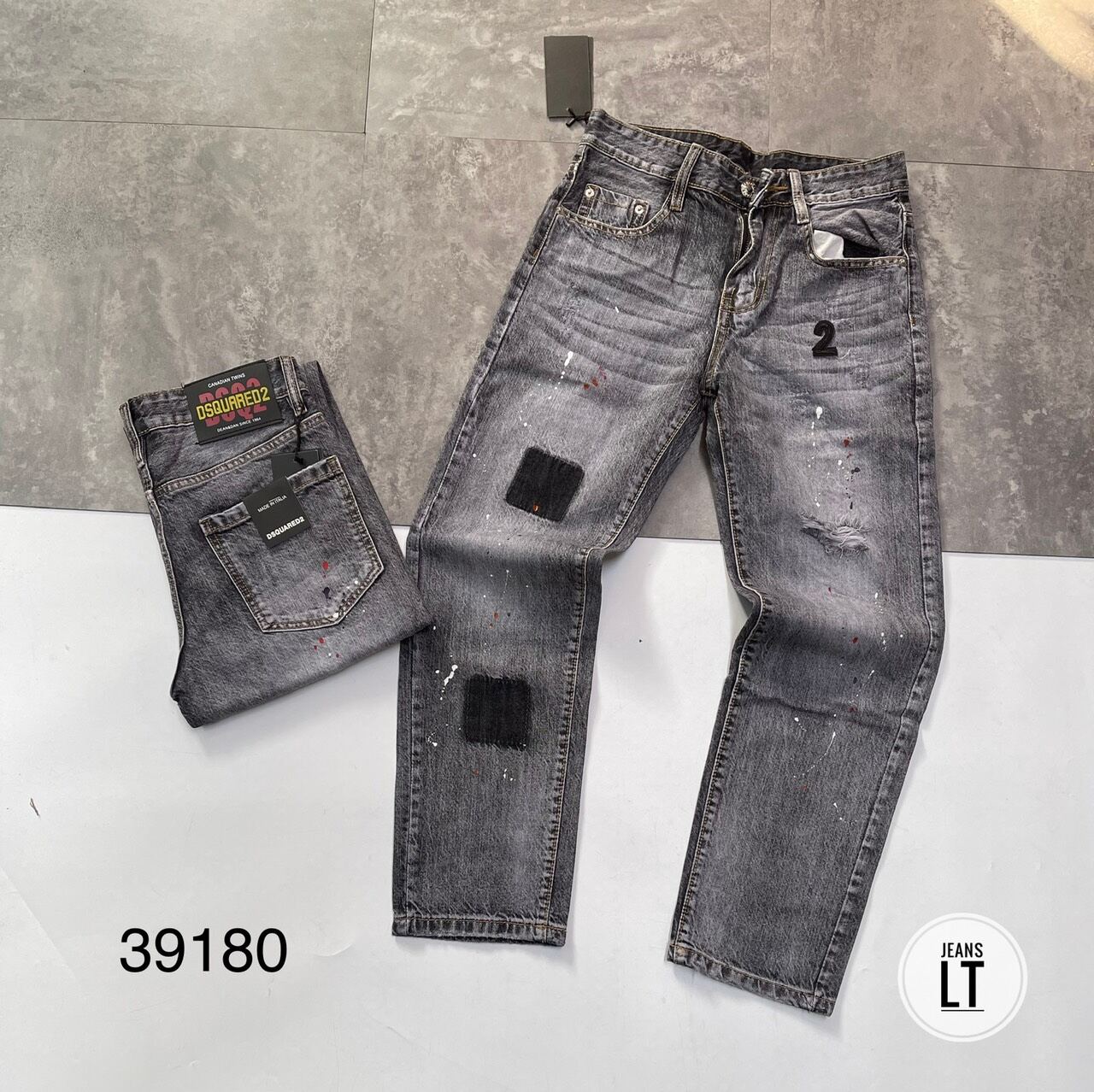 quần jean nam DSQ dài ông xuông phong cách rách cực đẹp -quần jen nam ông xuông màu đen xanh xám